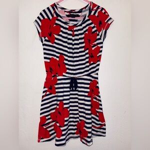 Tommy Hilfiger Striped Dress with Red Floral Pattern size XS